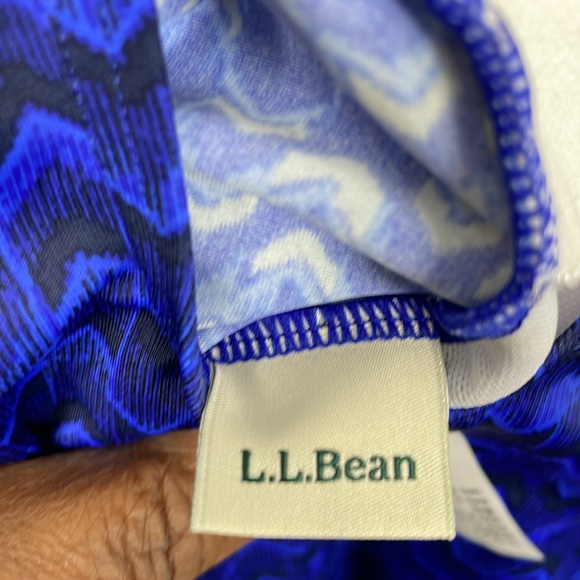LL Bean Womens 16 Long Swimsuit UPF 50 Padded Cups Blue Beach Bathing Suit - Picture 9 of 9